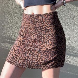 Leopard Print Mini Skirt